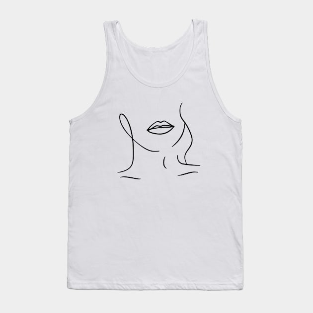 minimalist female line art Tank Top by Charith